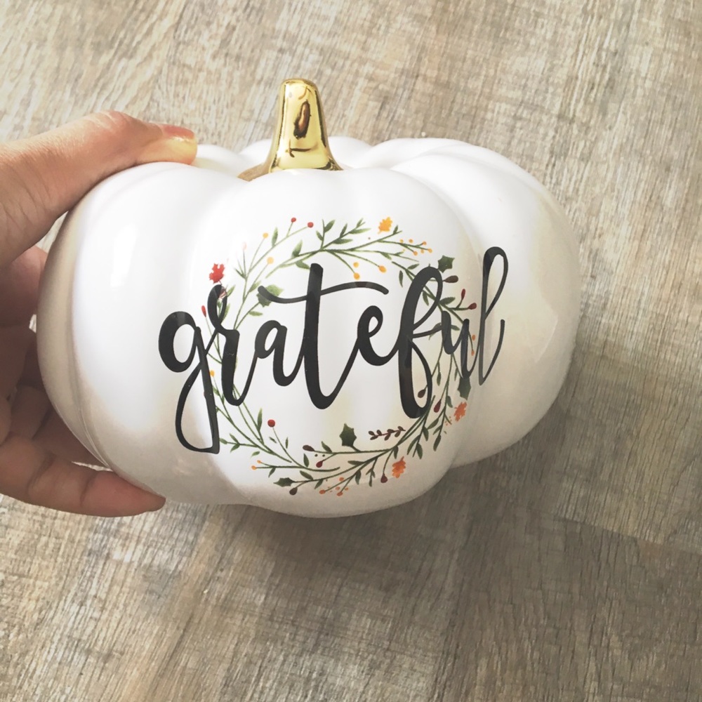 Grateful Ceramic Pumpkin